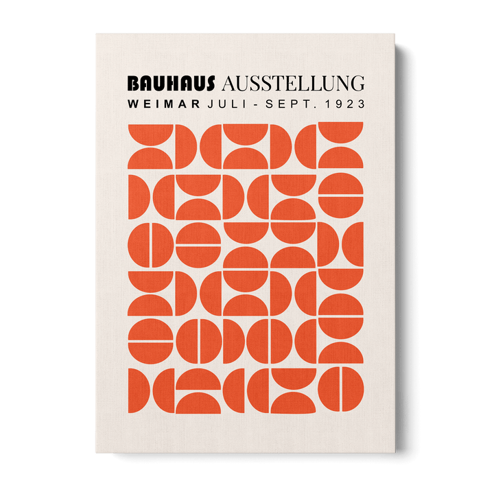 Bauhaus Orange Semicircles Canvas