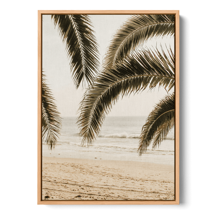 Palm Leaves On The Beach Canvas