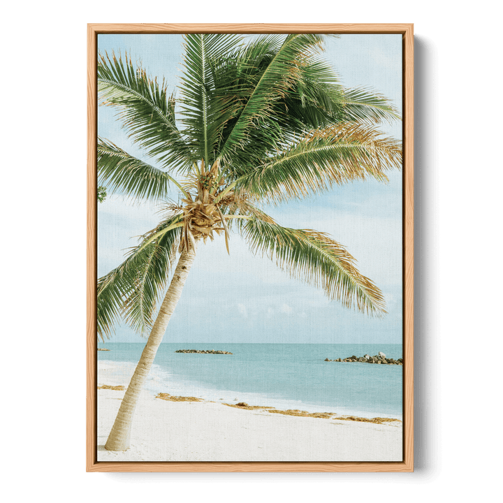 Palm Tree On The Beach Canvas