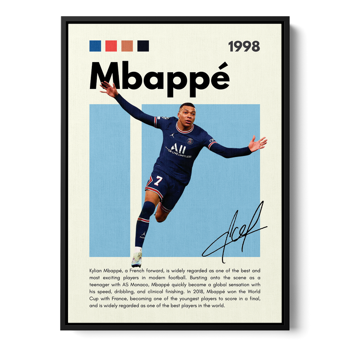 Kylian Mbappé Football Icons Canvas