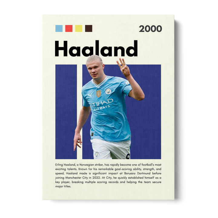 Erling Haaland Football Icons Canvas