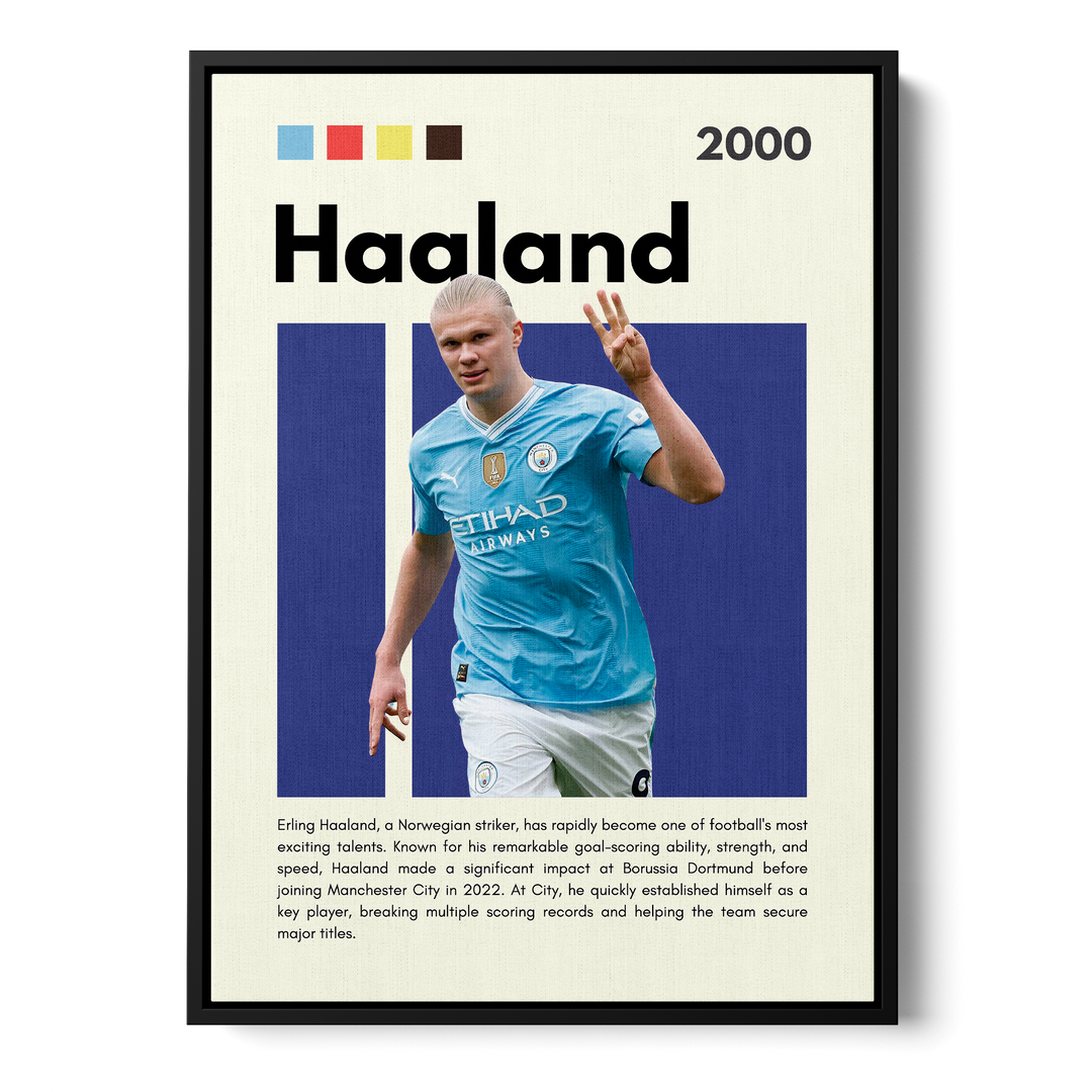 Erling Haaland Football Icons Canvas