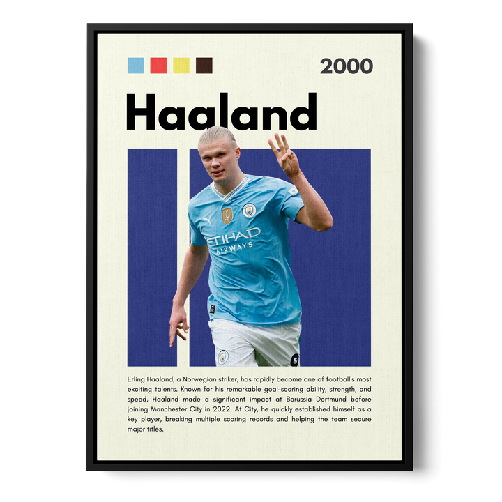 Erling Haaland Football Icons Canvas