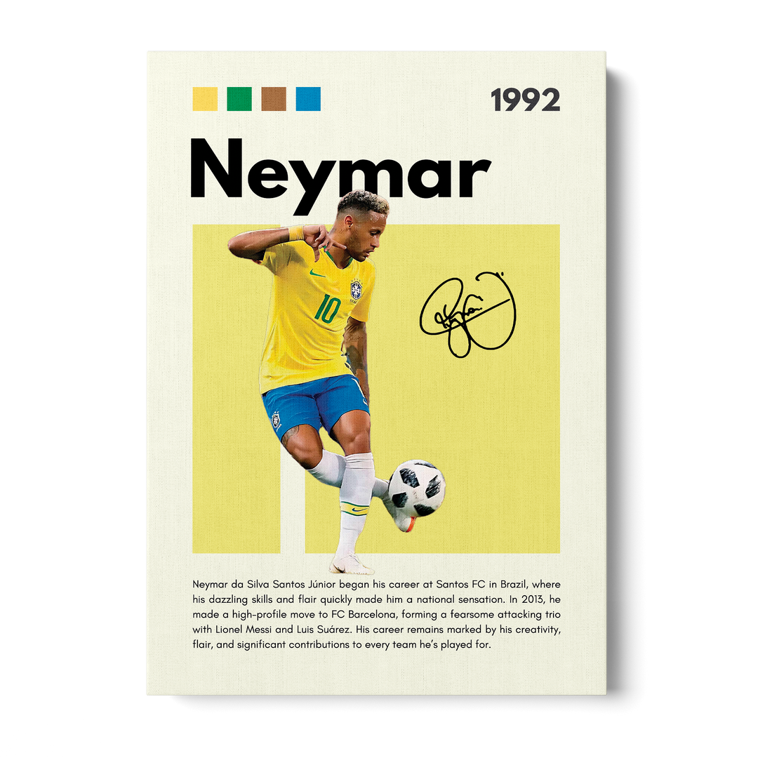 Neymar Jr. Football Icons Canvas
