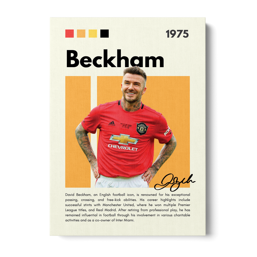 David Beckham Football Icons Canvas