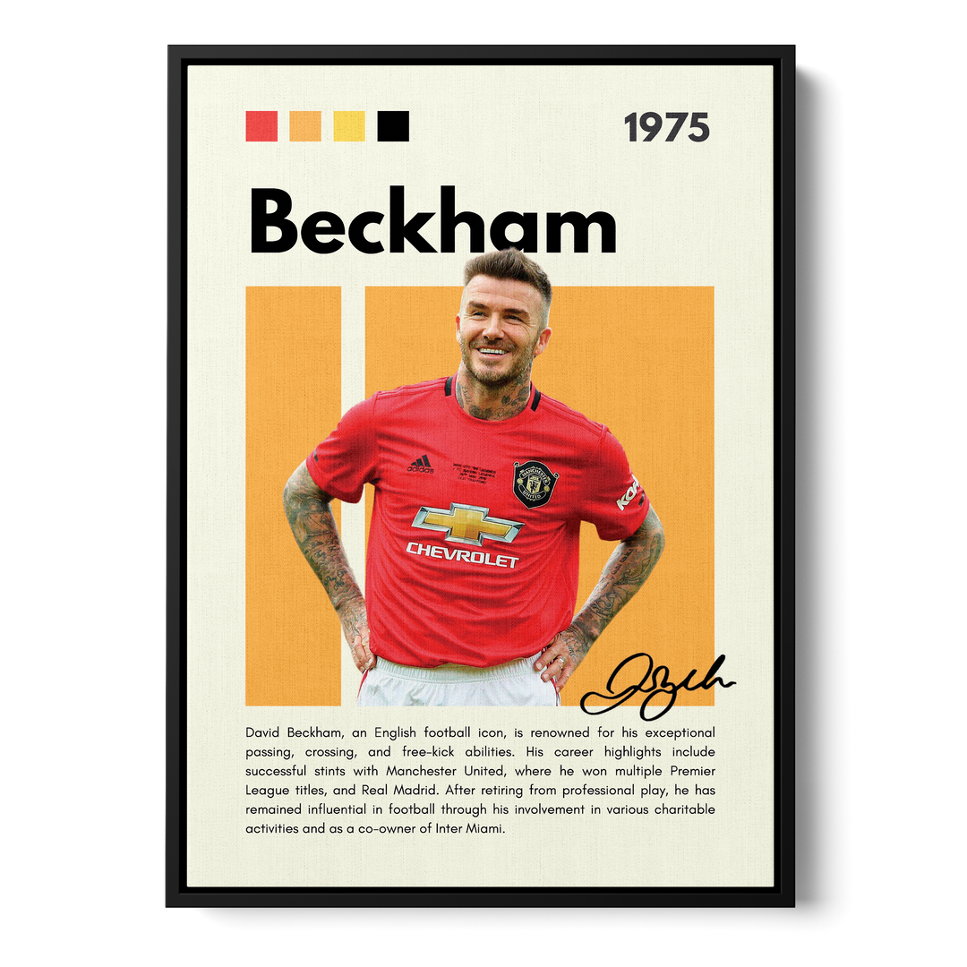 David Beckham Football Icons Canvas