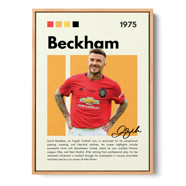 David Beckham Football Icons Canvas