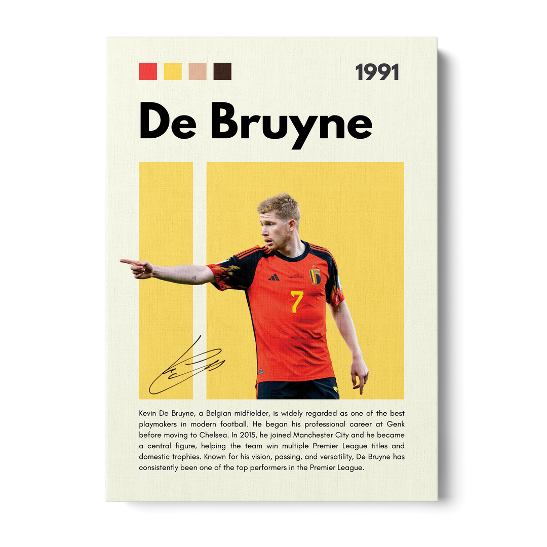 Kevin De Bruyne Football Icons Canvas