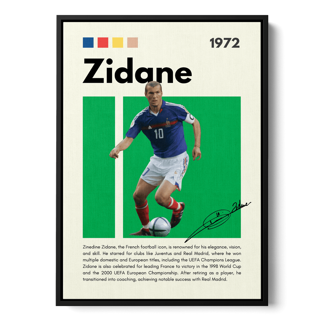 Zinedine Zidane Football Icons Canvas