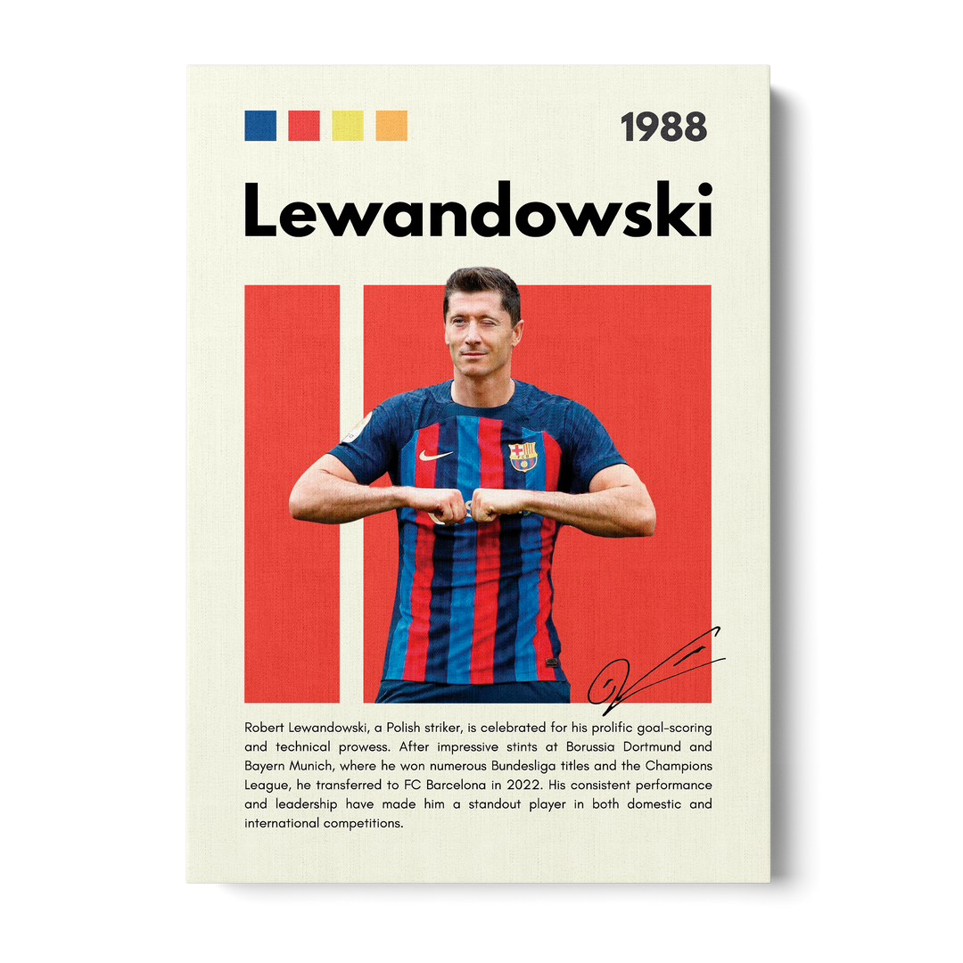 Robert Lewandowski Football Icons Canvas