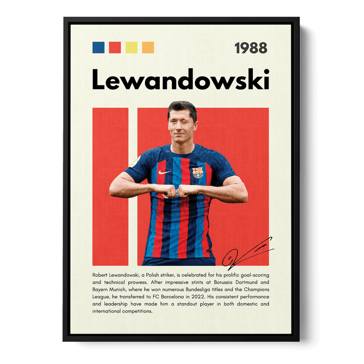 Robert Lewandowski Football Icons Canvas