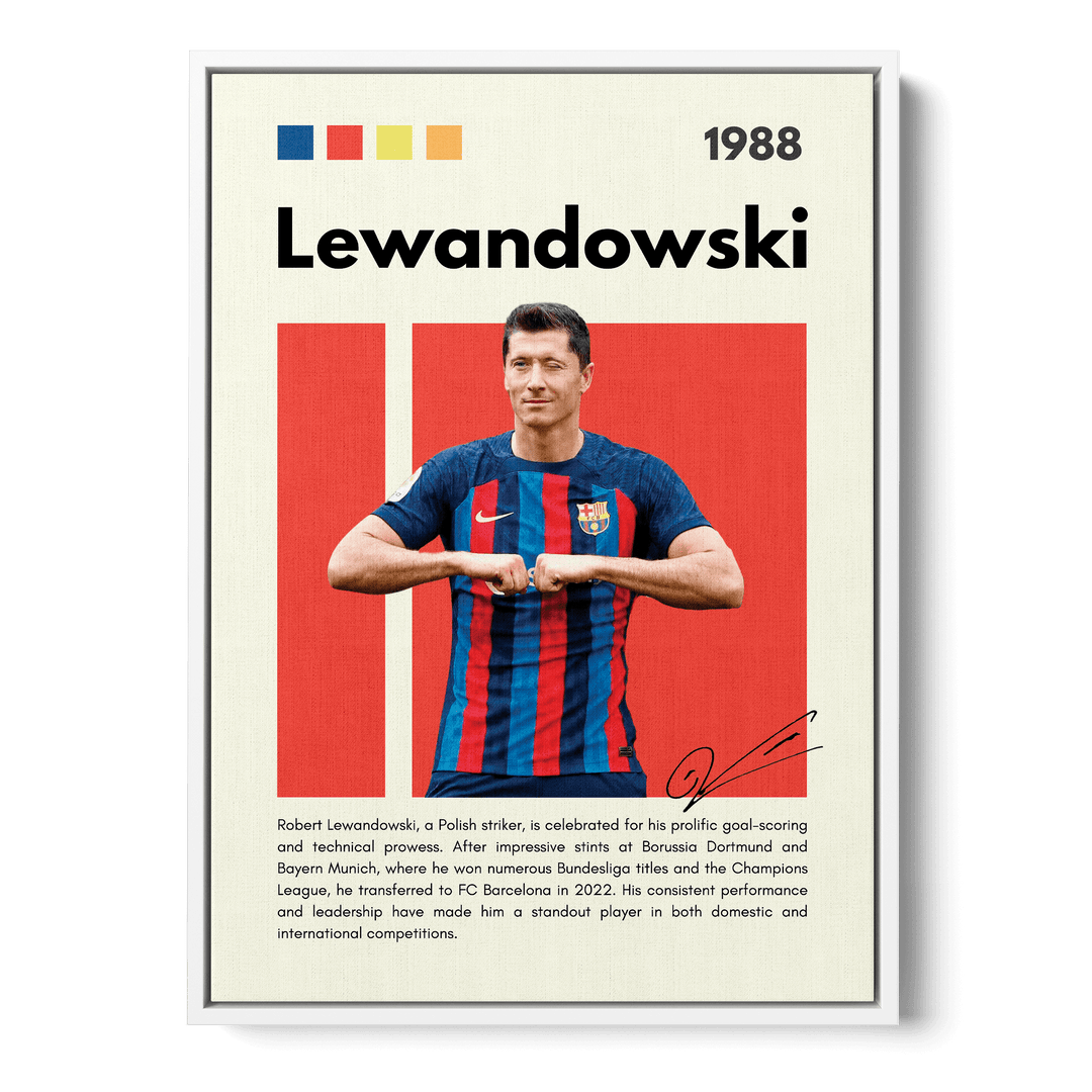 Robert Lewandowski Football Icons Canvas
