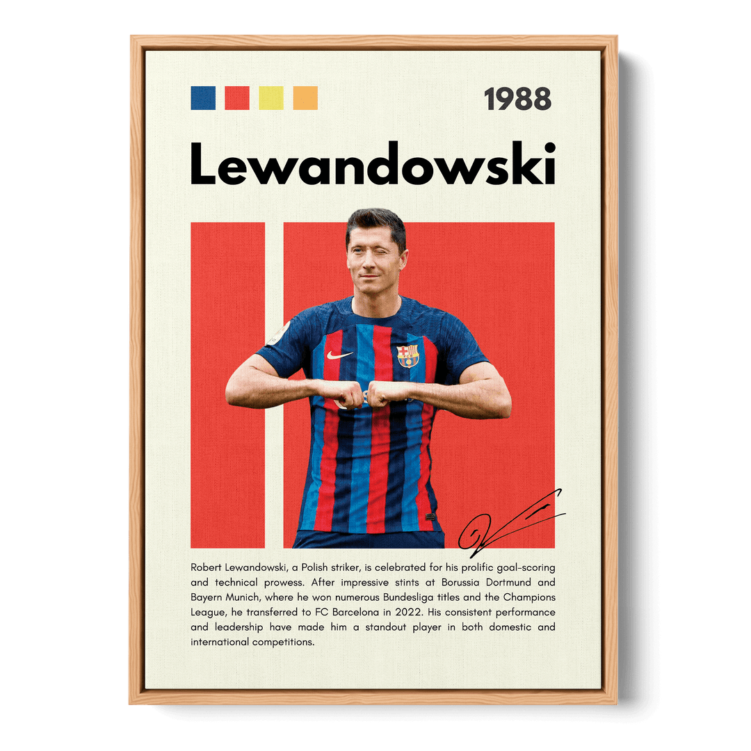 Robert Lewandowski Football Icons Canvas