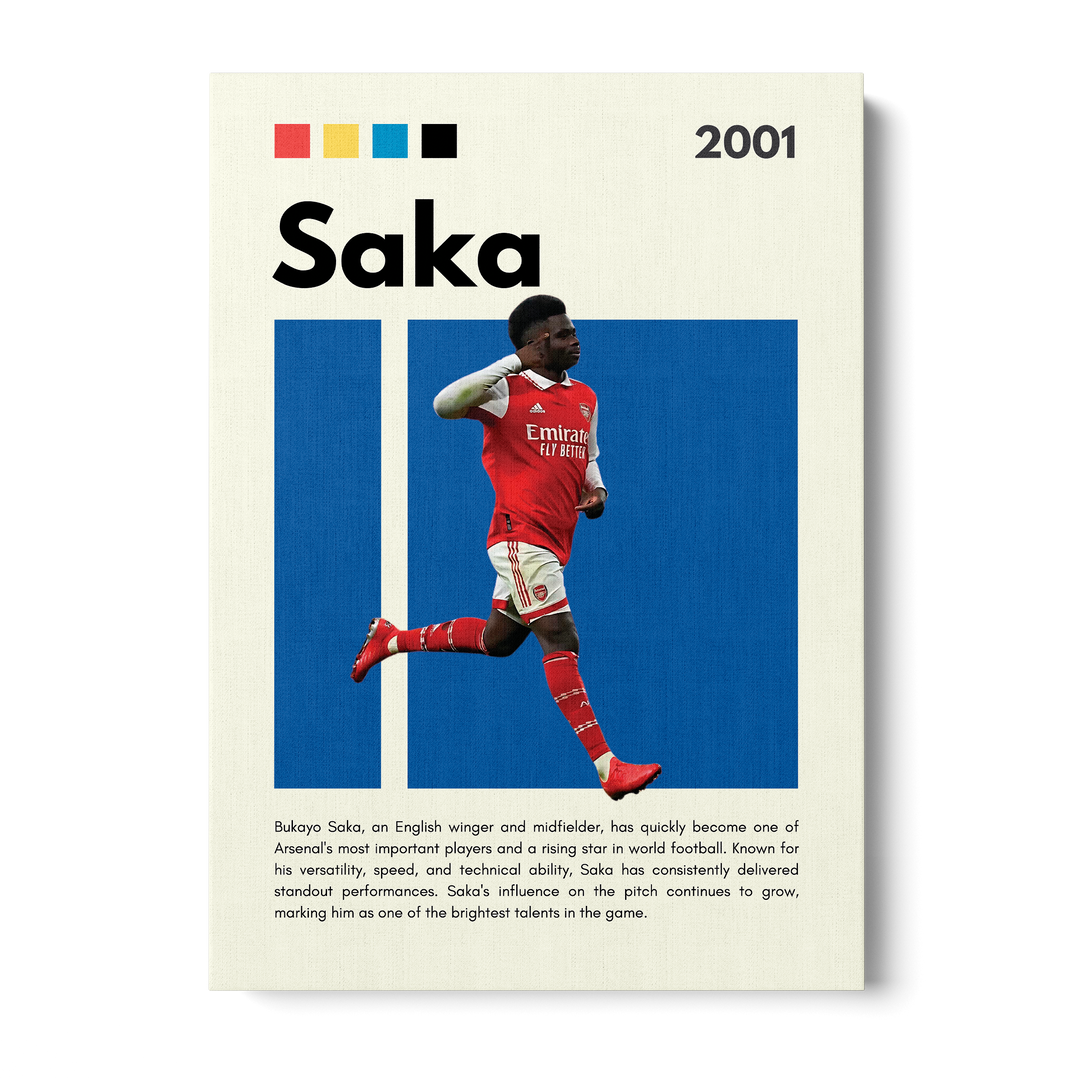 Bukayo Saka Football Icons Canvas