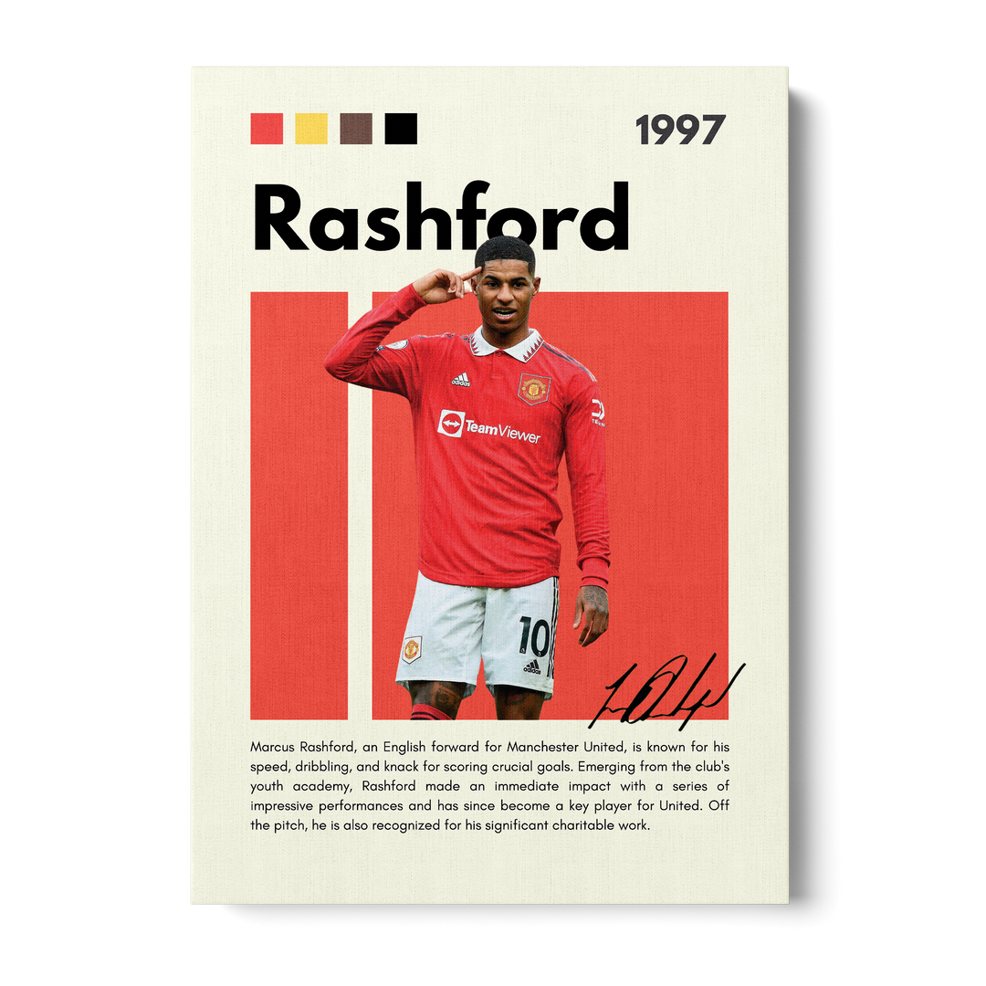 Marcus Rashford Football Icons Canvas
