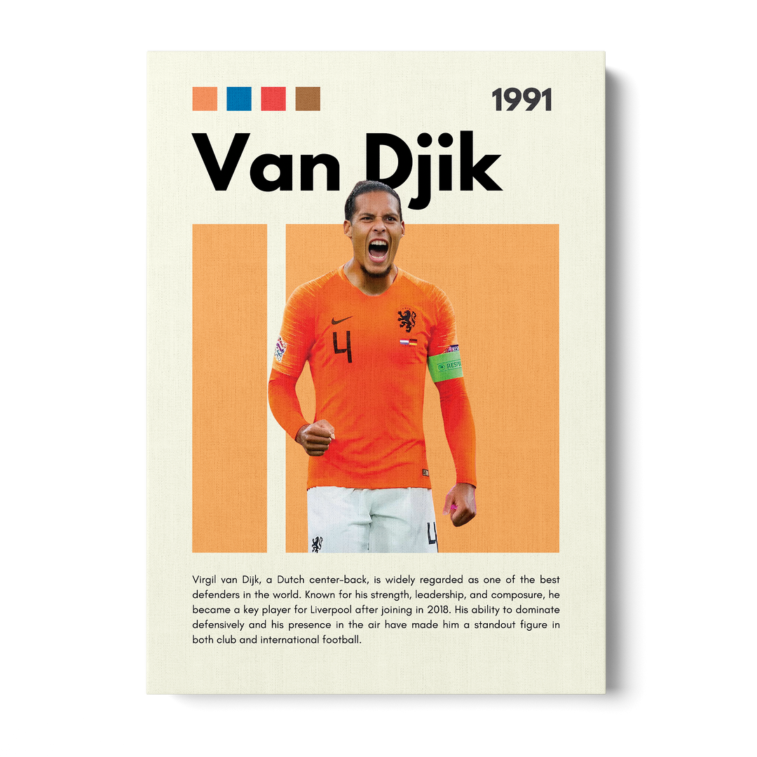 Virgil Van Dijk Football Icons Canvas