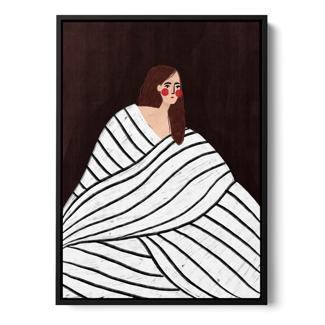 Woman With BW Stripes Canvas
