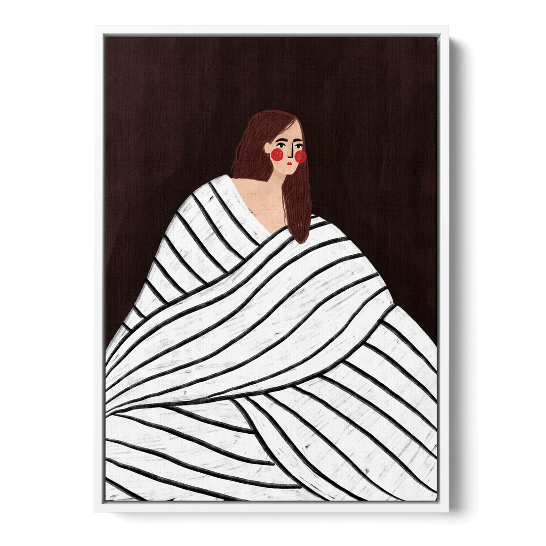 Woman With BW Stripes Canvas