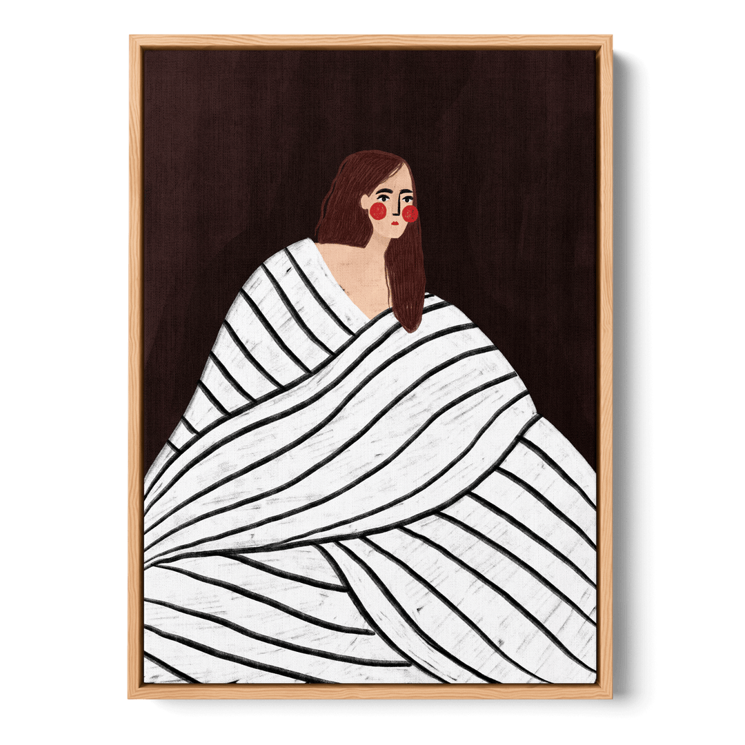 Woman With BW Stripes Canvas