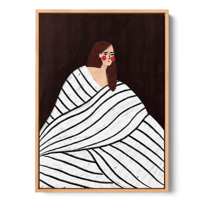 Woman With BW Stripes Canvas