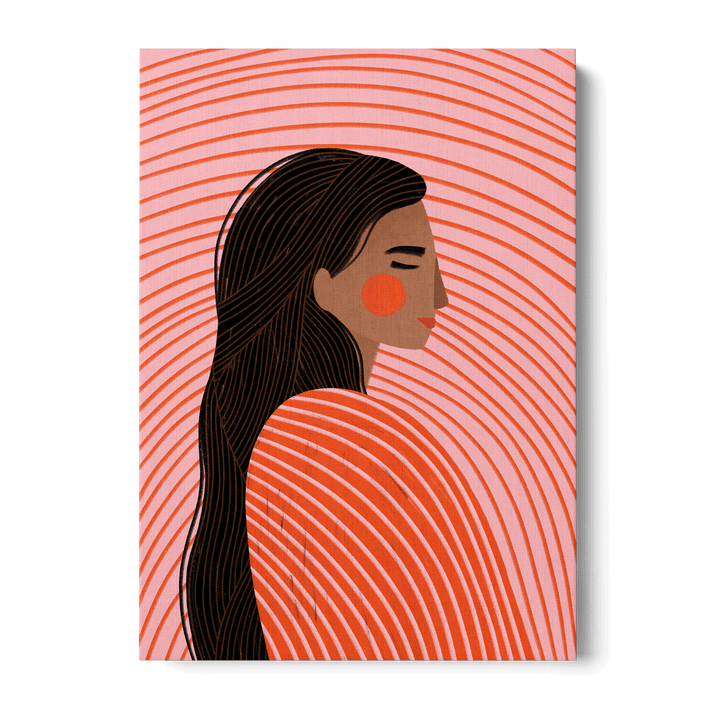 Woman With Lines Canvas