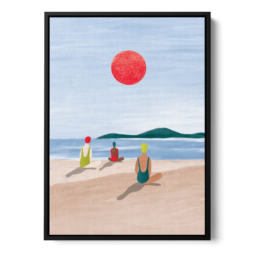 Girls At The Beach Canvas
