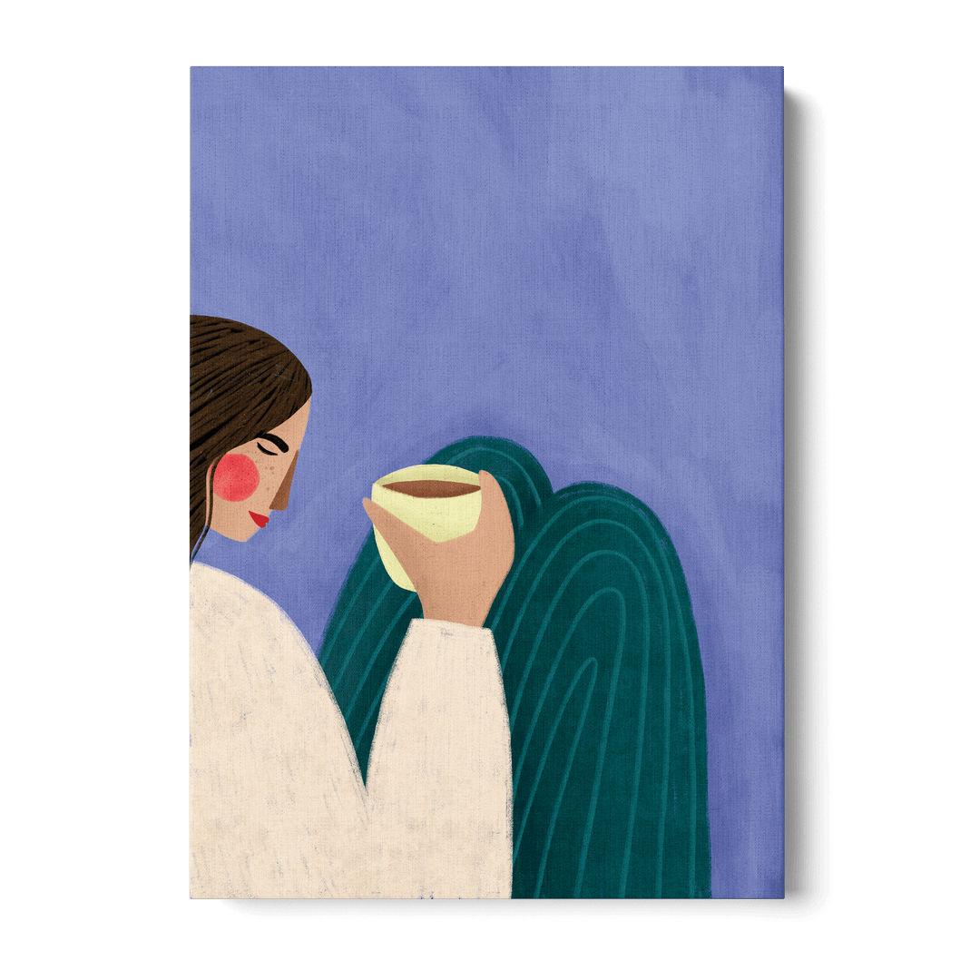 Sipping Coffee Canvas