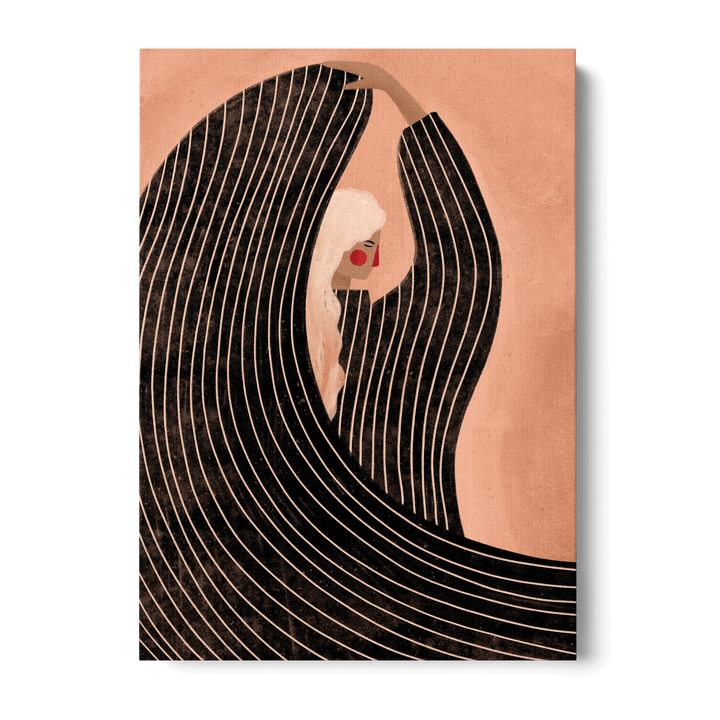Woman With Black Dress Canvas