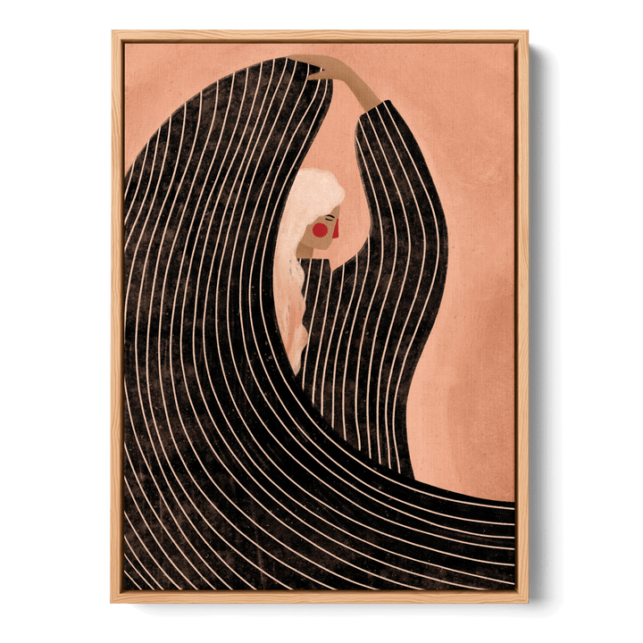 Woman With Black Dress Canvas