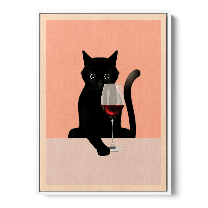 Cat And Wine Canvas