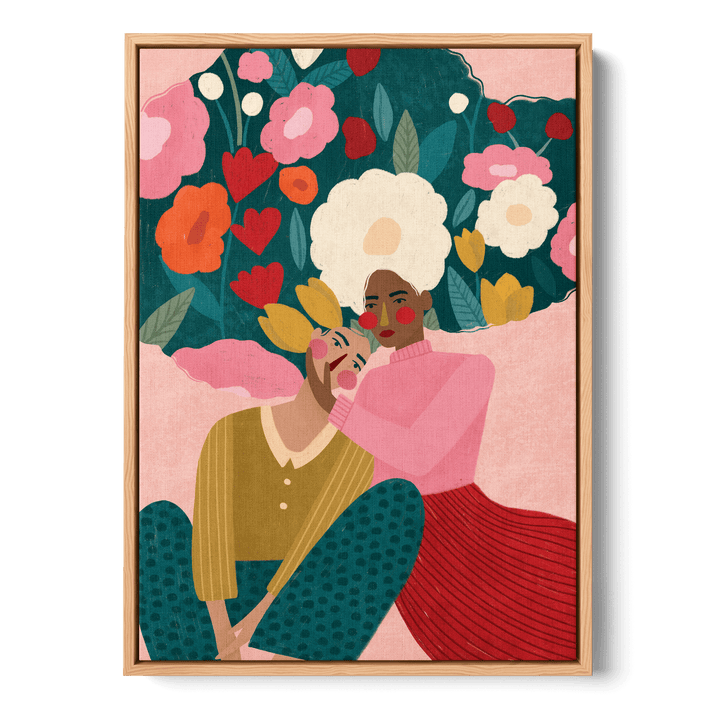 Couple In Floral Embrace Canvas