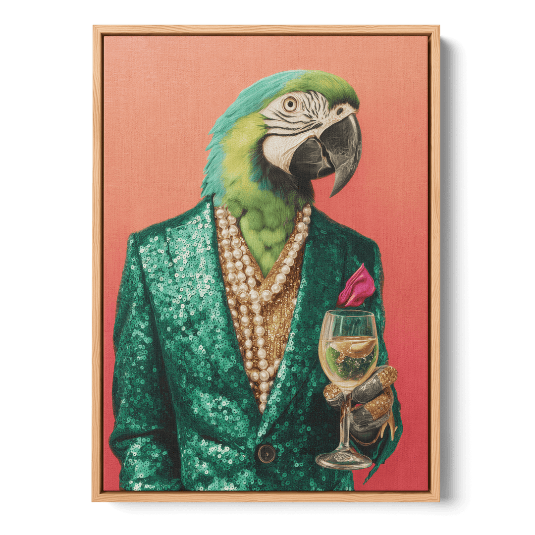 Parrot In Emerald Green Blazer Canvas