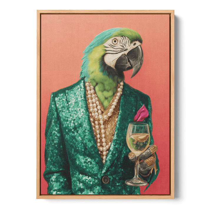 Parrot In Emerald Green Blazer Canvas