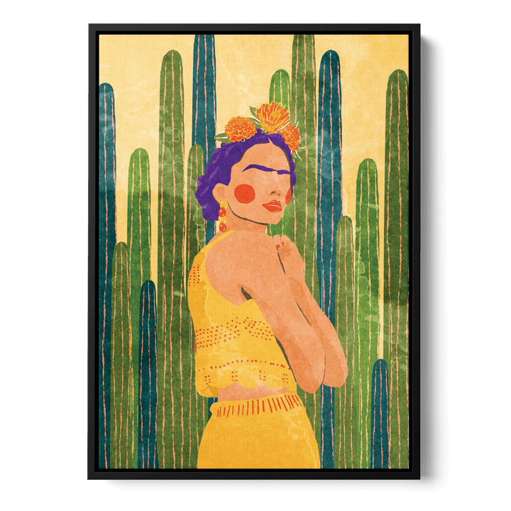Frida And Cacti Canvas