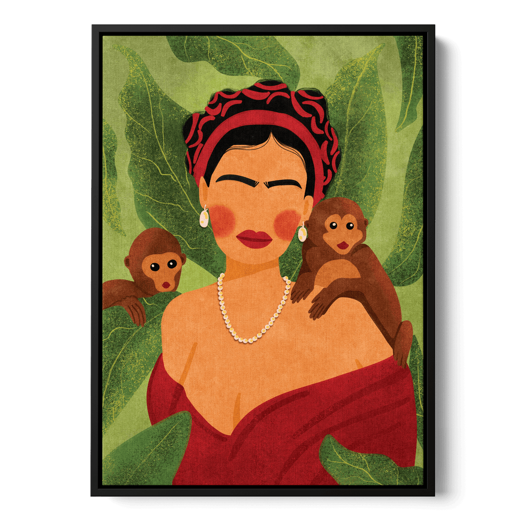 Frida And Monkeys Canvas