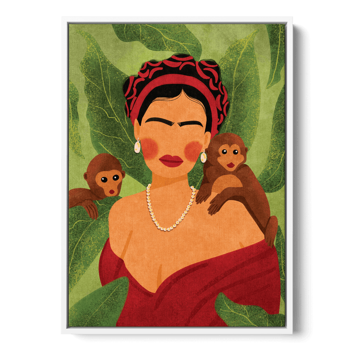 Frida And Monkeys Canvas