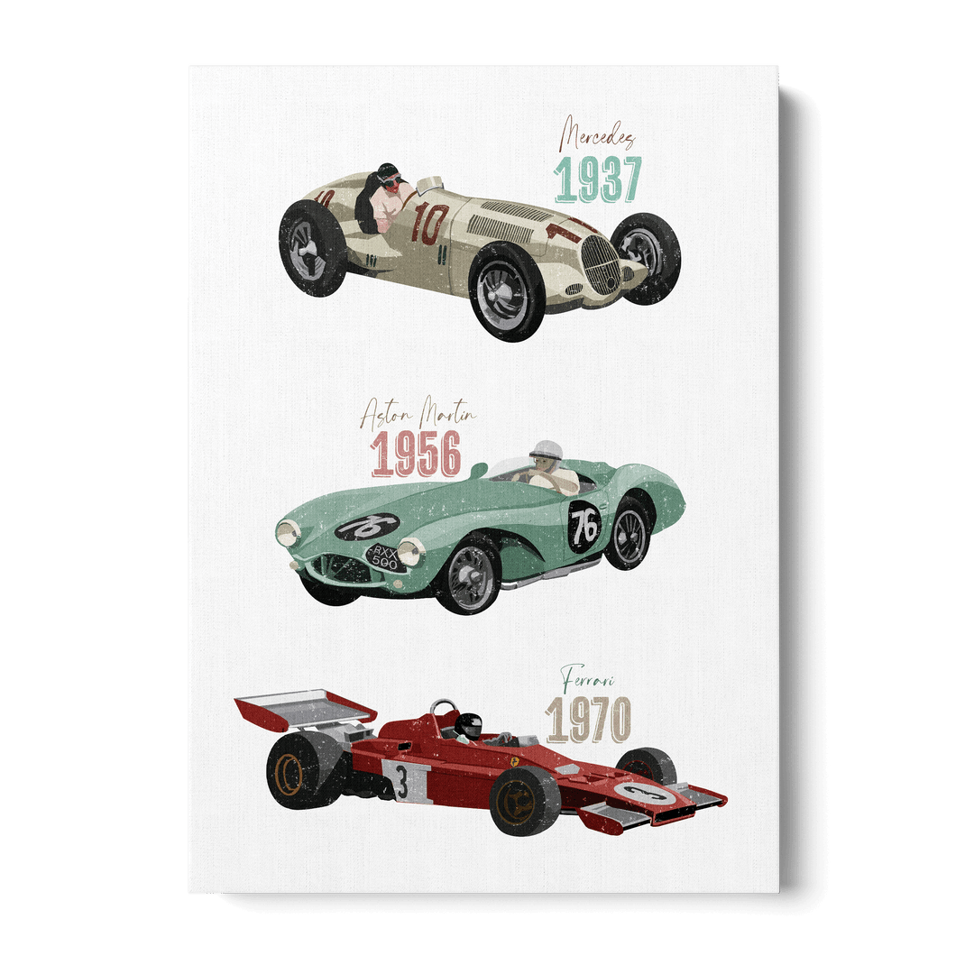 Vintage Racecars Canvas