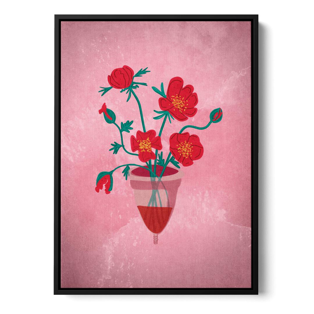 Cup Of Flowers Canvas