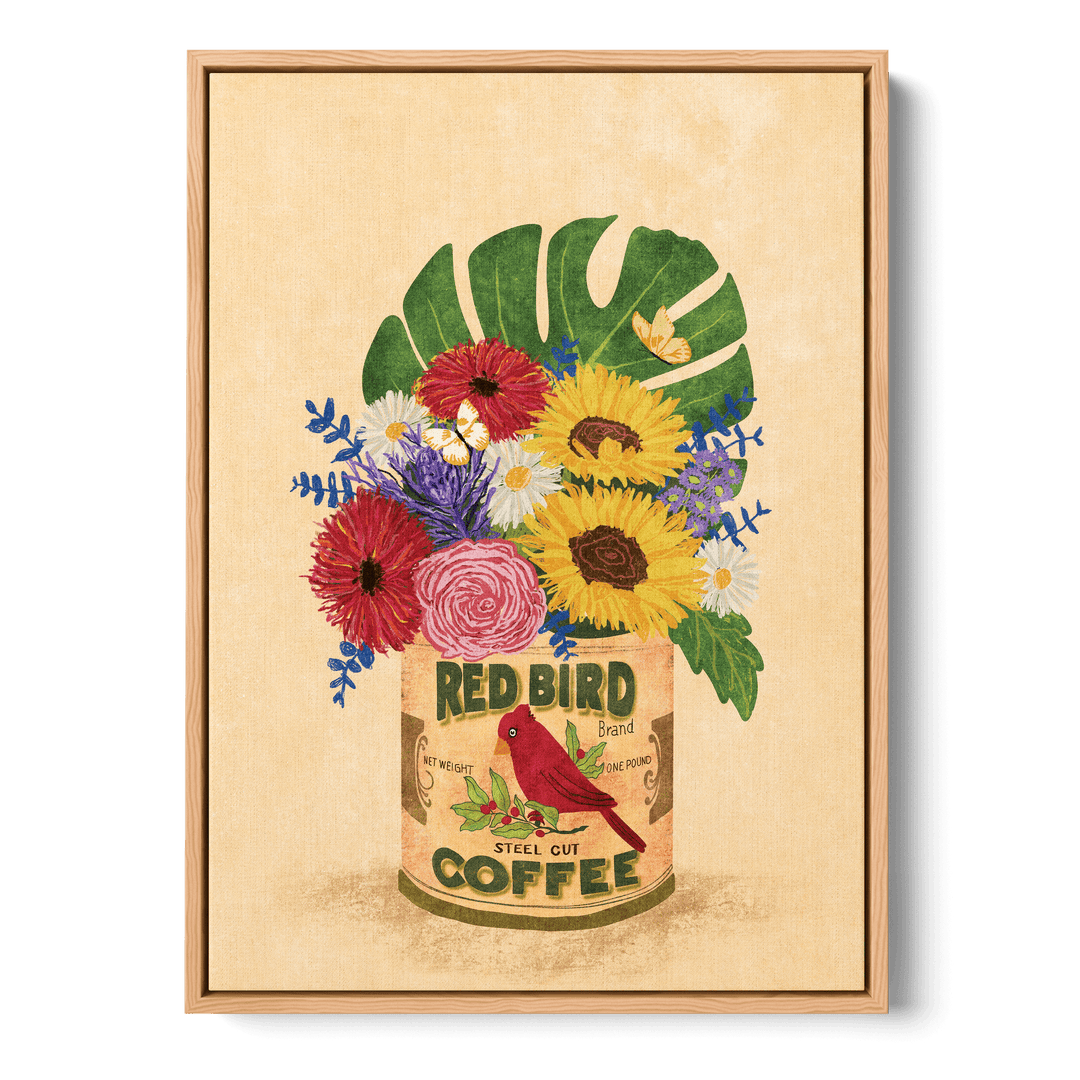 Flowers Vintage Coffee Can Canvas