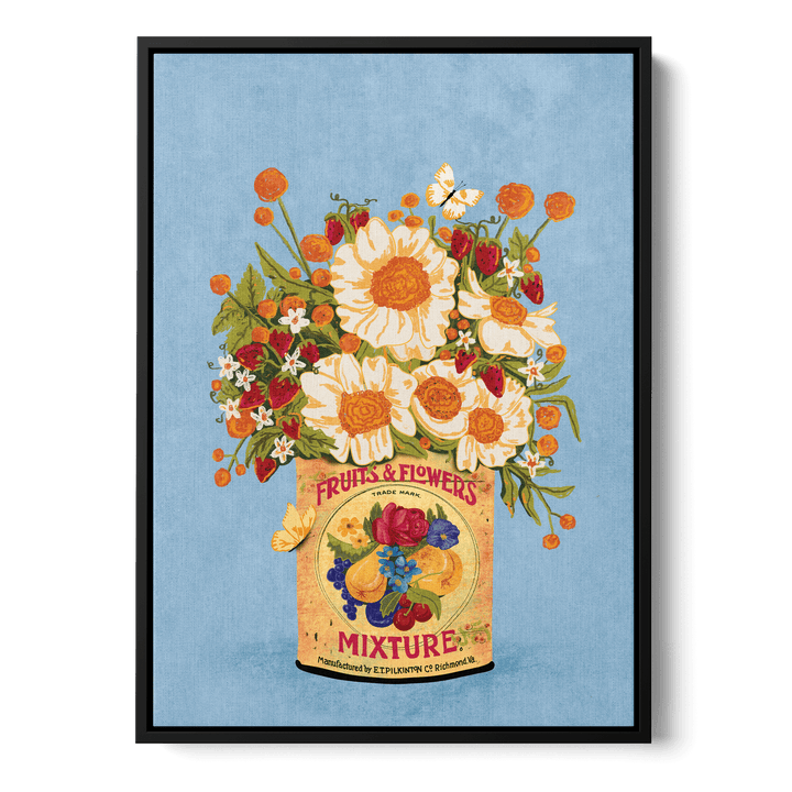 Flowers Vintage Tea Can Canvas