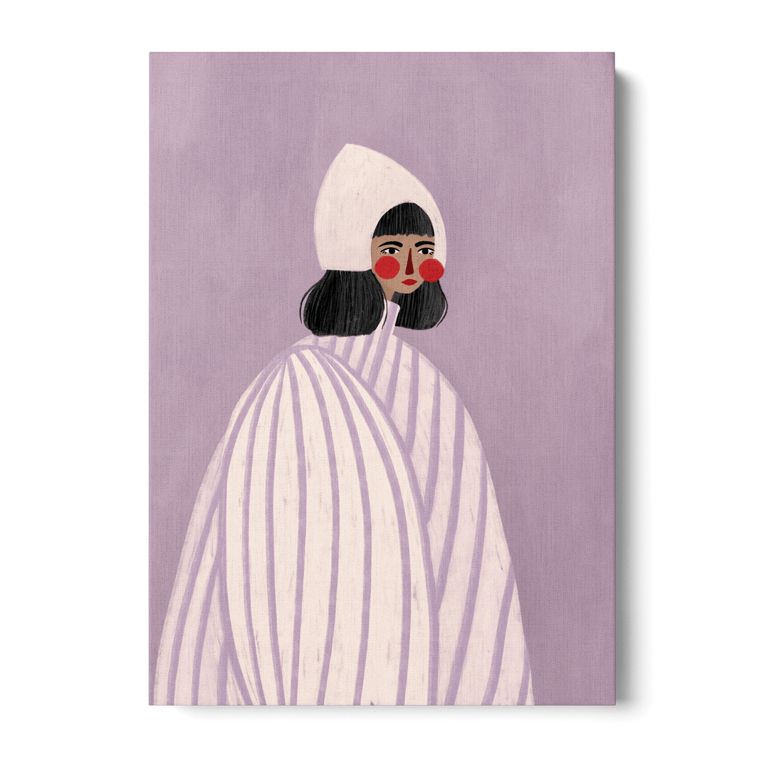 Woman With White Hat Canvas