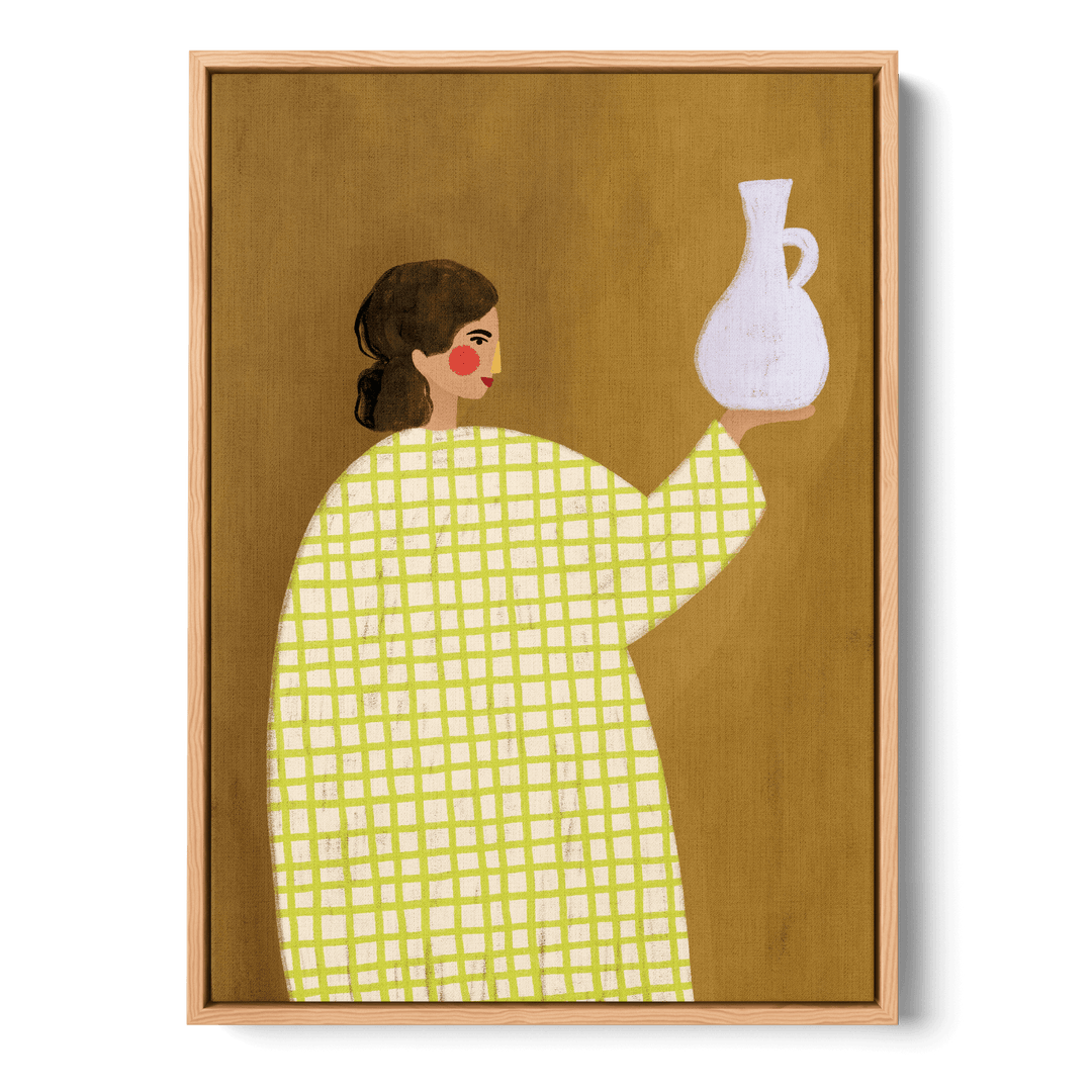Woman With Vase Canvas