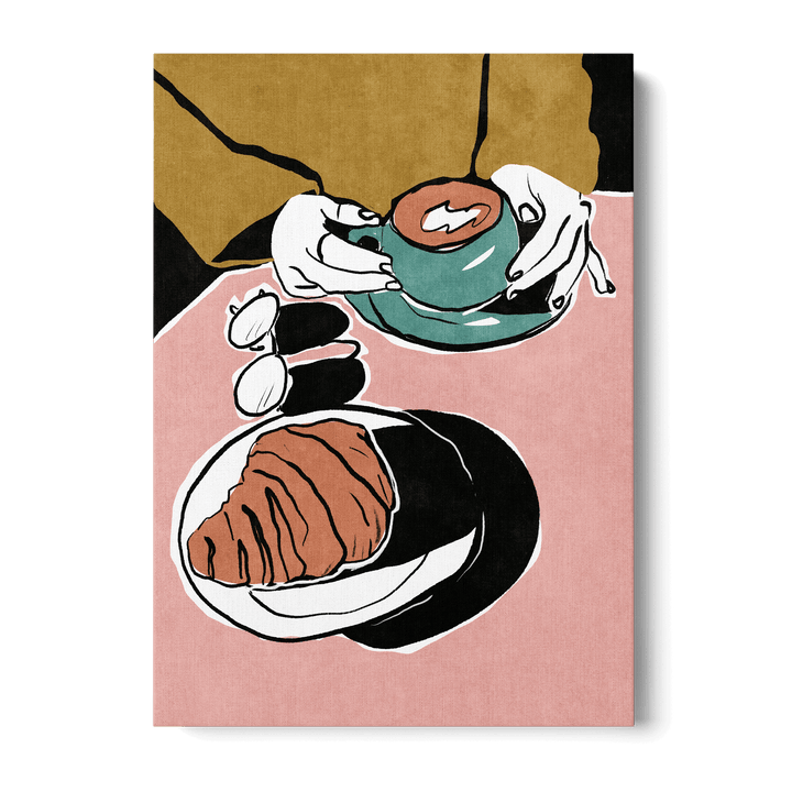 Croissant Et Café Au Lait Canvas
