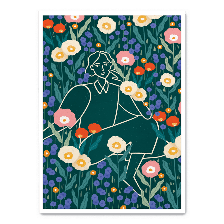 Line Lady With Florals