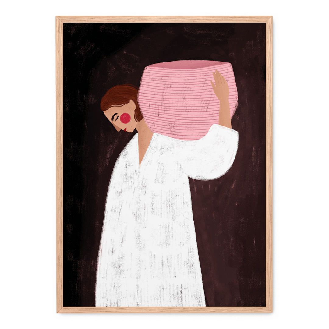 Woman With Pink Basket