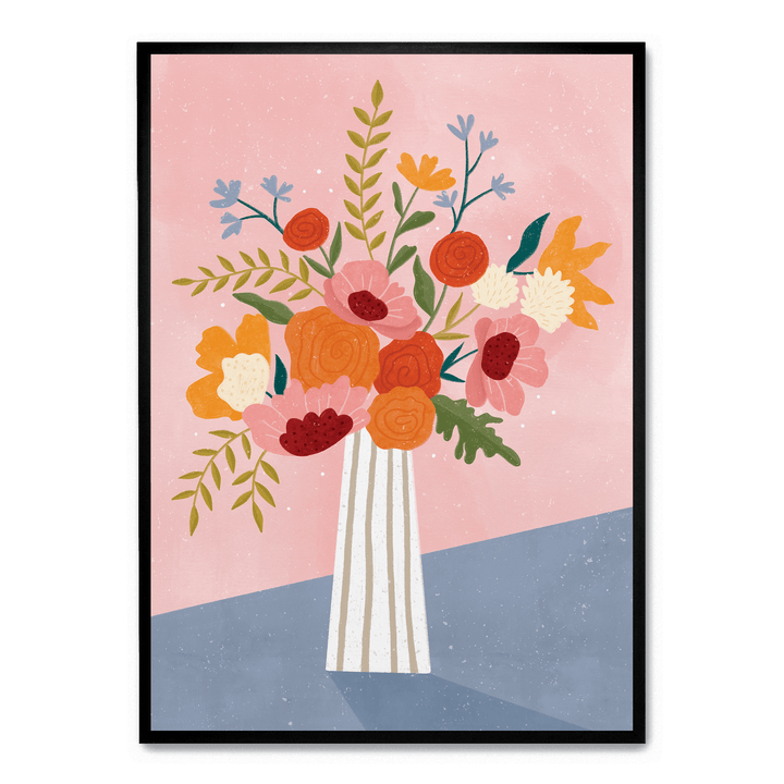 Line Vase With Flowers