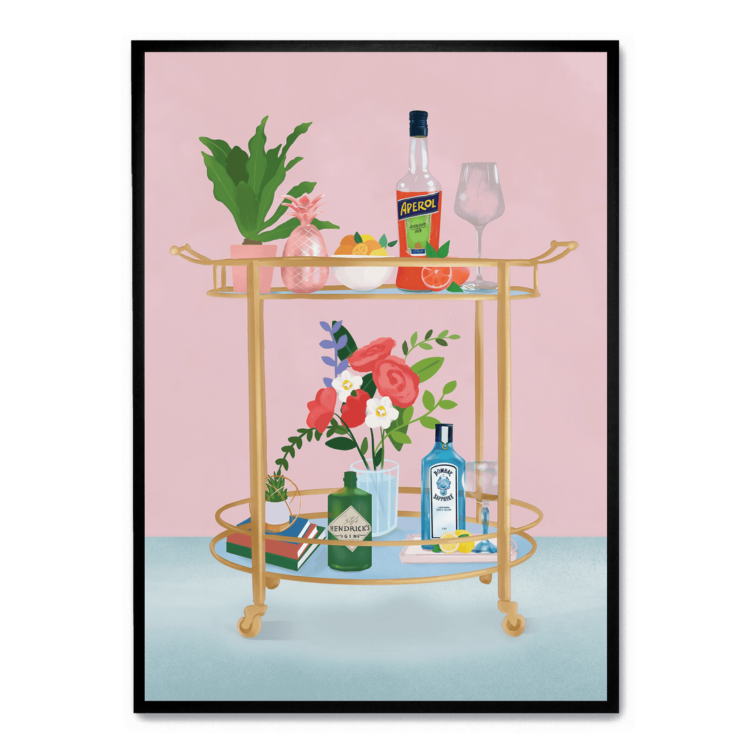 Colorful Cocktail Cart