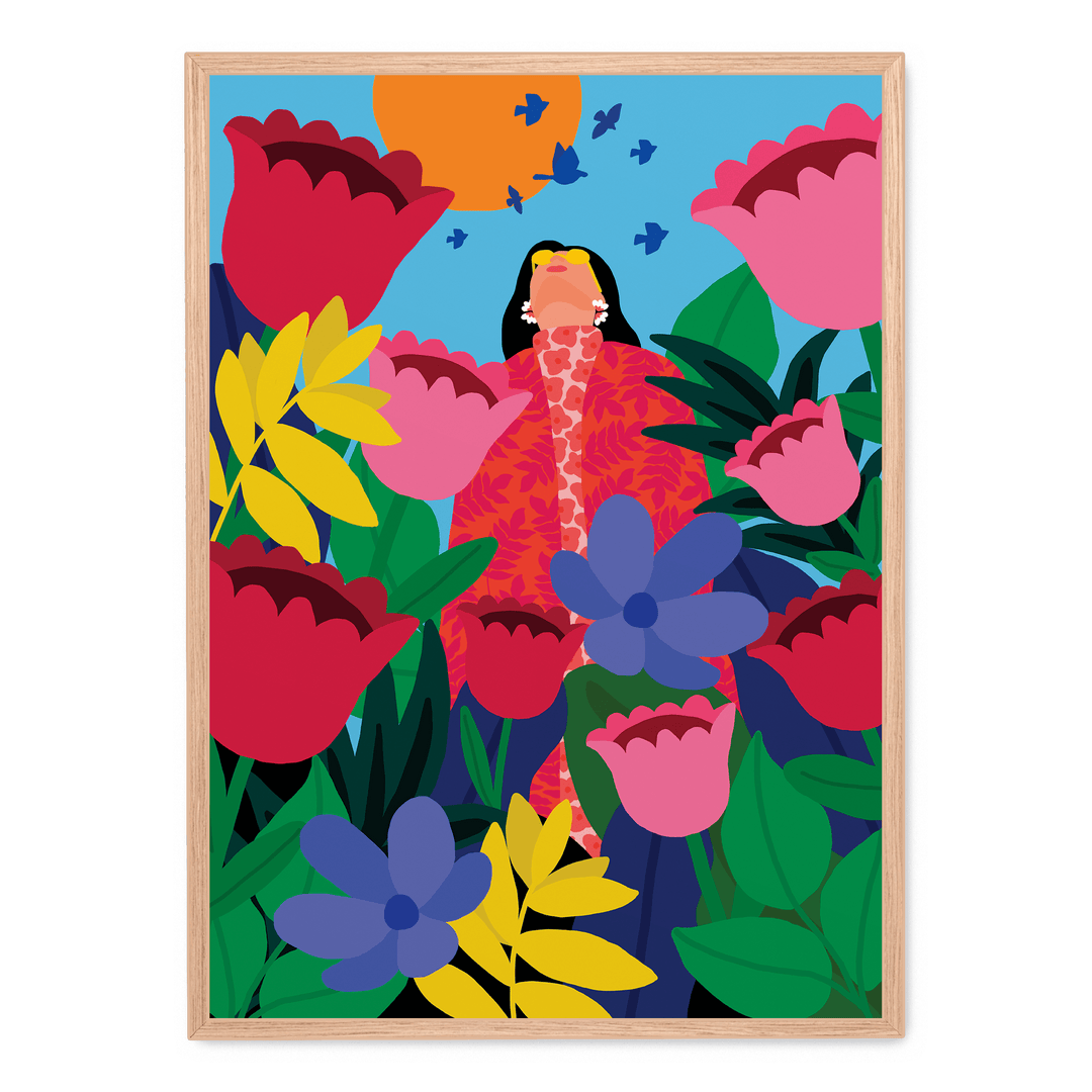 Woman In Flower Garden