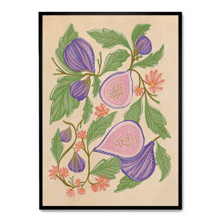 Purple Figs And Flowers