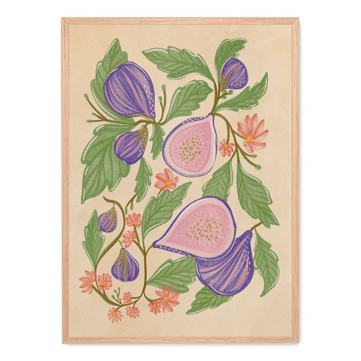 Purple Figs And Flowers